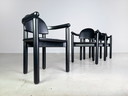 Set van 4 Originele Vintage Rainer Daumiller Stoelen Zwart Vergelijkbaar met Gubi