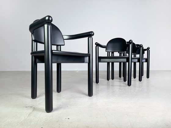 Image 1 of Set of 4 Original Vintage Rainer Daumiller Chairs Black Similar to Gubi