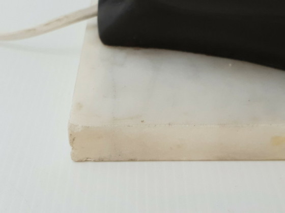 Image 1 of 1950s Vintage African Rockabilly Table Lamp, Ceramic & Marble