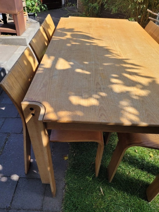Image 1 of 6 Gijs Bakker strip chairs and table
