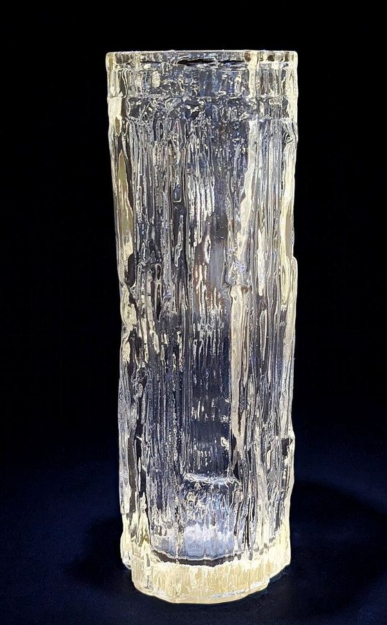 Image 1 of Vintage Bark Textured Glass Vase – Ravenhead – England 1960s/70s