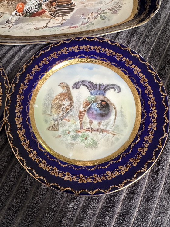 Image 1 of Vajilla de caza Carlsbad antigua pintada a mano