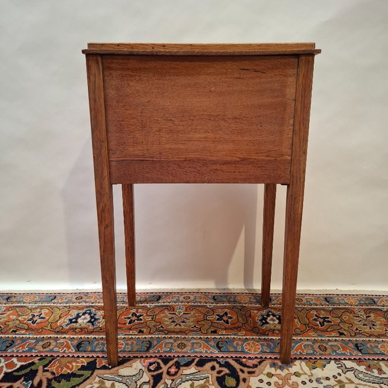 Antiek Hollands Potten- Of Nachtkastje Van Massief Eikenhout Uit De Periode Rond 1800 (Louis Seize-Stijl) (photo 10 of 11)