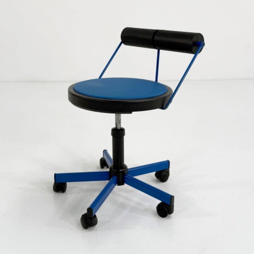 Chaise de bureau réglable bleue de Bieffeplast, années 1980
