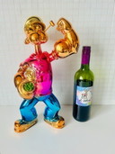 GRANDE SCULPTURE POPEYE POPART POP ART LUXE ARGENT Statue DESSIN ANIMÉ rose Monopoly XL