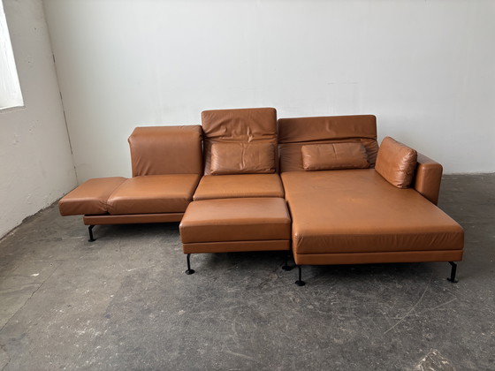 Image 1 of Brühl Moule designer corner sofa couch leather cognac