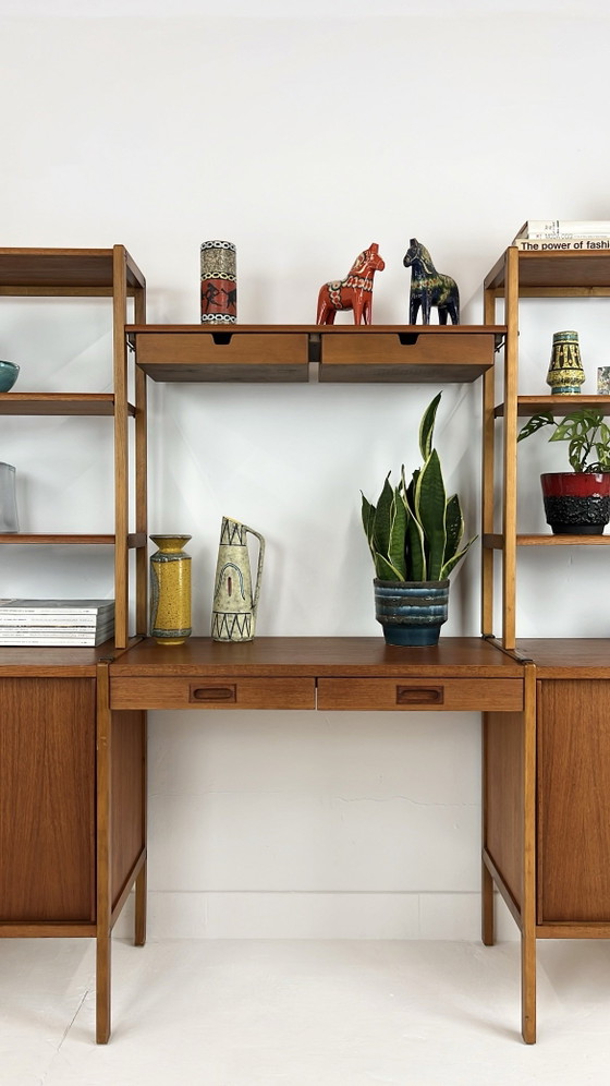 Swedish vintage teak veneer bookcases – Shelving unit (photo 7 of 25)