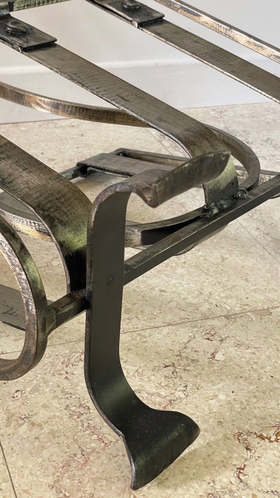 Image 1 of Vintage Brutalist Steel Magazine Rack