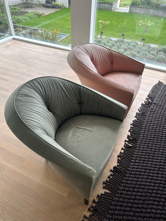 2x UNIQUE Montis Suite 90s design leather armchairs, Iron, Green (photo 8 of 10)