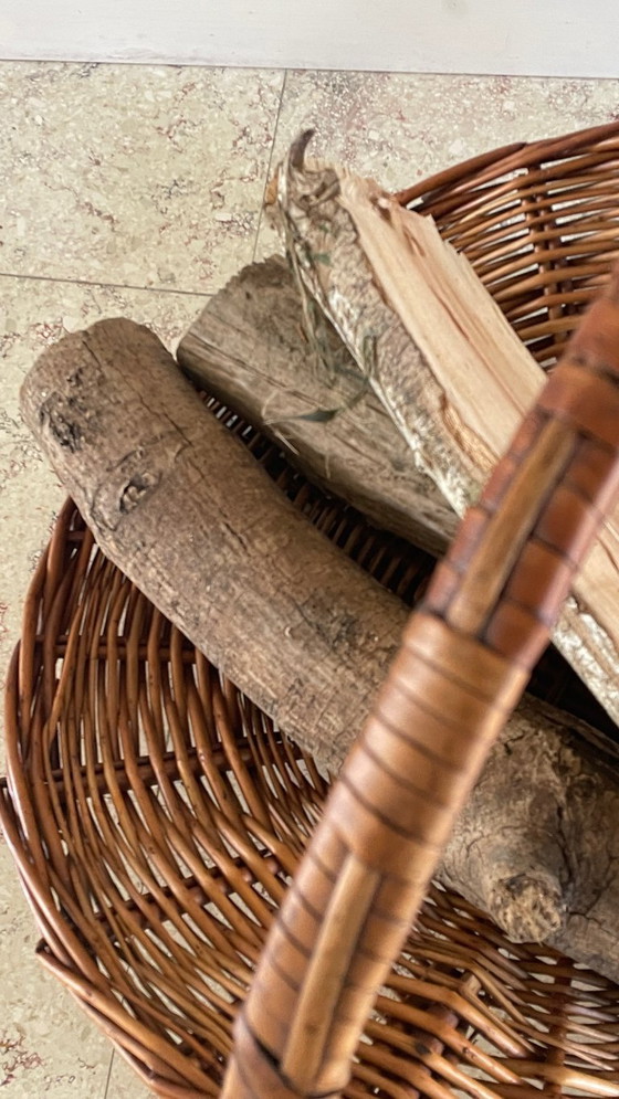 Image 1 of Vintage Rattan Log Basket