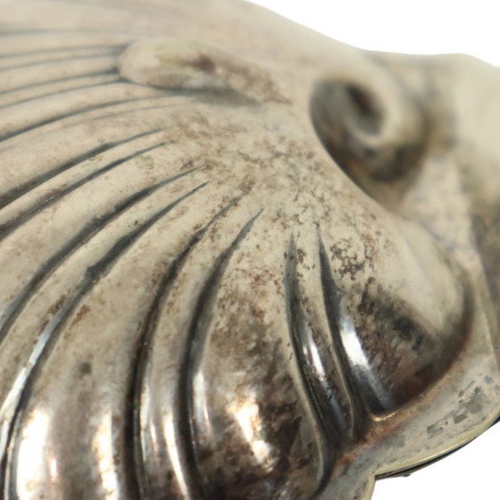 Image 1 of Silver-Plated Shell Butter Dish Caviar Holder