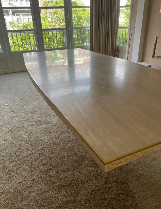 Image 1 of Willy Rizzo per Jean Charles Tavolo da pranzo in travertino