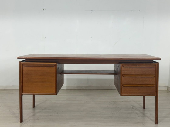 Image 1 of Danish teak desk freestanding office desk Henning Kjaernulf