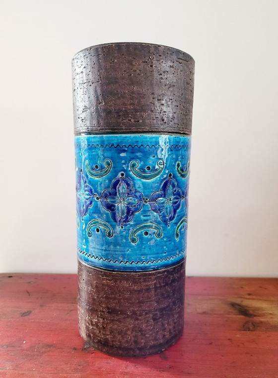 Image 1 of Bitossi glazed ceramic vase, Riminini decor, Aldo Iondi, 1960s in Italy
