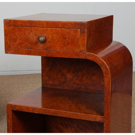 Image 1 of Pair of bedside tables in burr wood from the 1930s