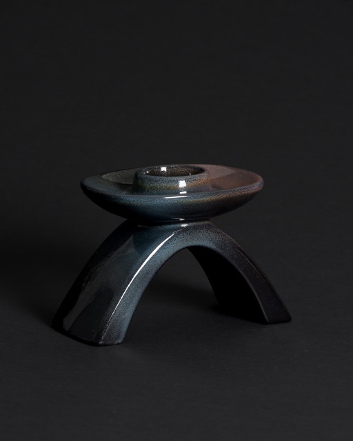 Original Candleholder No. 7345 by Karlsruher Majolika – Mid-Century Modern Ceramic