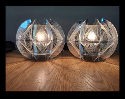 Set aus 2 Muno 'The Wire' Wand-/Tischlampen – Space Age (Paul Secon Stil)