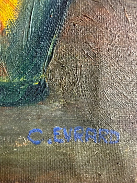 Antiek olieverfschilderij op canvas (1961) – Schilderijen & Tekeningen, Wood (photo 4 of 9)