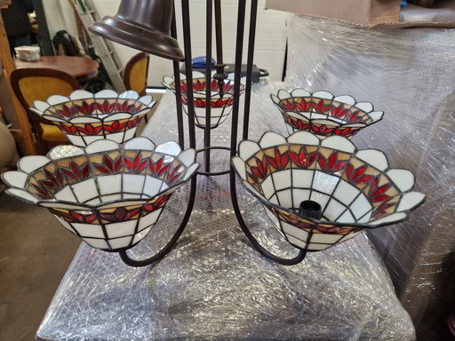 Lámpara de araña estilo Tiffany vintage