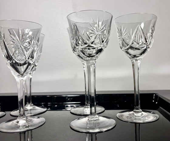 Image 1 of 6 Kristallgläser, wahrscheinlich von Saint Louis oder VSL hergestellt