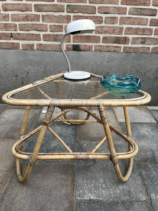Vintage roha noordwolde rattan coffee table
