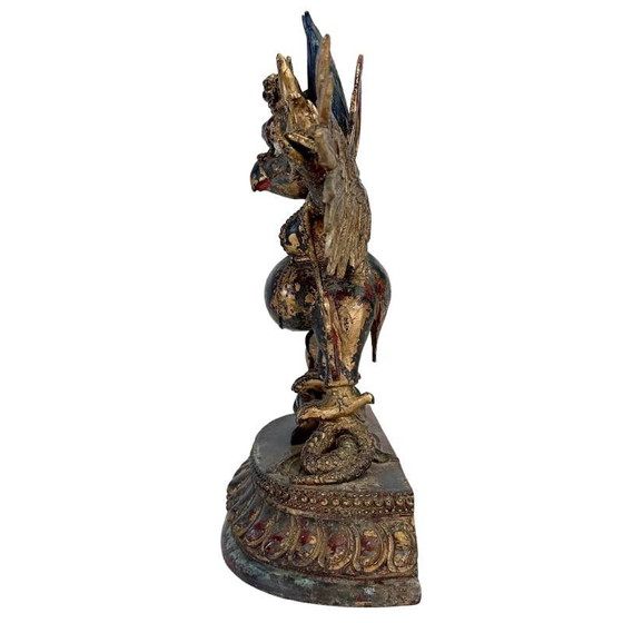Garuda Beeld op Demon Verguld Brons Himalaya – Tantrische Beschermfiguur – Beeldhouwkunst, Bronze (photo 10 of 14)