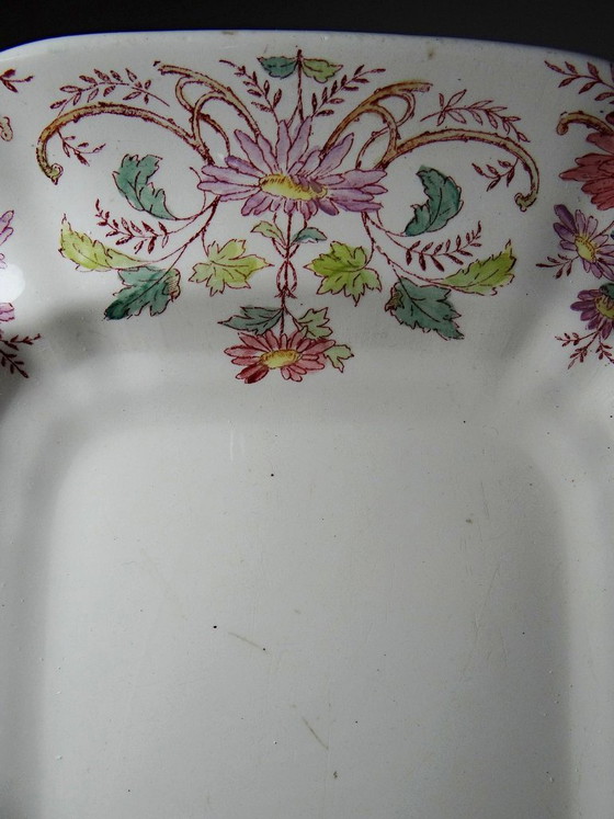 Grand Plat de Service Ancien Longchamp Pâquerettes Terre de Fer Polychrome – Vaisselle, Ceramic (photo 11 of 14)