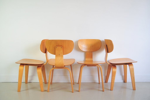 set x4 eettafel stoelen Pastoe SB02