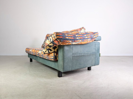 Image 1 of Sofá original de Giorgio Soressi, diseño de 1990, otomana de cuero