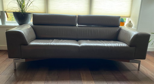 Leolux Howlo leren bank Taupe 