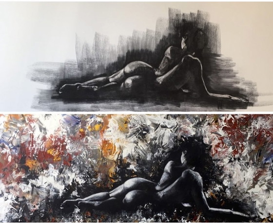 Image 1 of Tableau d'Ilona Hendriks « Sister Act I & II » (à vendre individuellement)