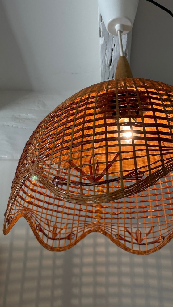 Image 1 of Hanglamp Bloem Osier Vintage Frankrijk