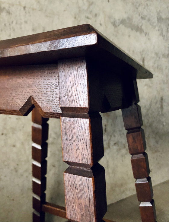 Image 1 of Mid-Century 20th Century Oak Stool or Side Table