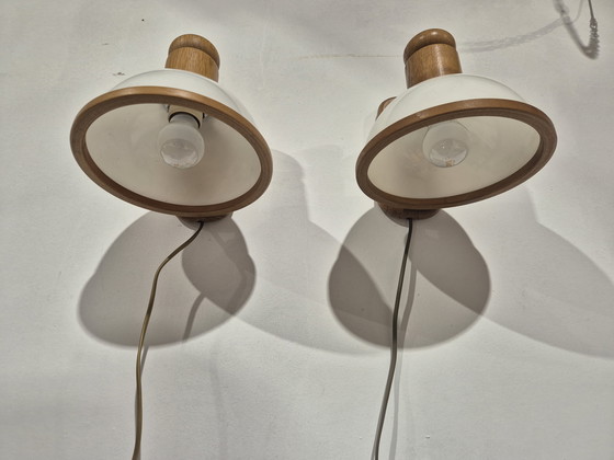Image 1 of 2 Steinhauer vintage wooden wall lamps