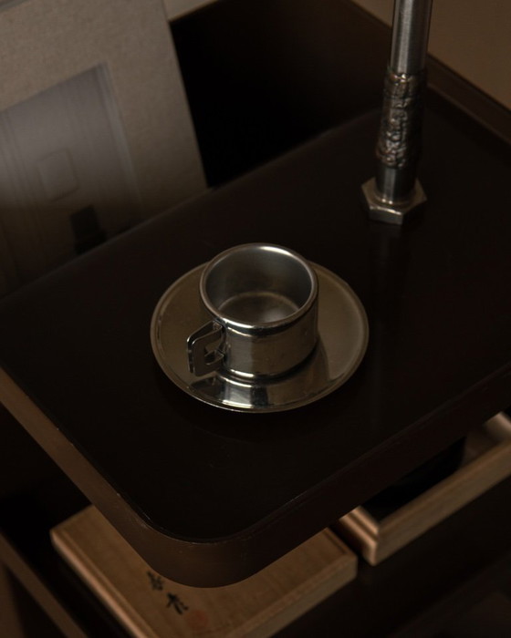 Image 1 of Carrello vintage Marc Held per Prisunic – carrello di servizio Space Age marrone