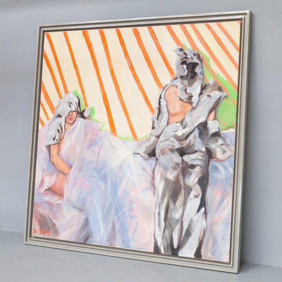 Image 1 of Besonders großes Kunstwerk Jacqueline Borg 1980er Jahre