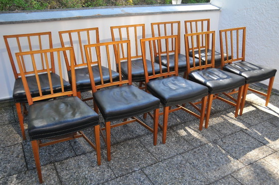 Image 1 of 10 sillas Josef Frank Svenskt Tenn modelo antiguo 620 de madera de nogal