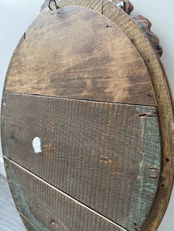 Image 1 of Antique Louis XVI Oval Knot Mirror