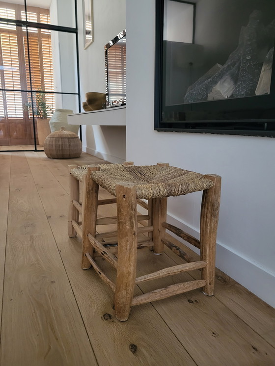 Image 1 of Set aus 2 Holzhockern