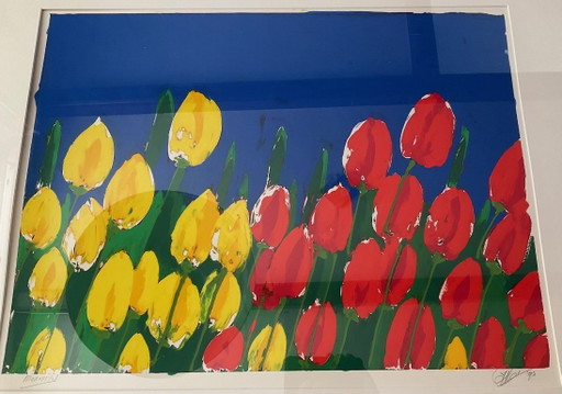 Monoprint - Joop Rozendaal - Dé Noordwijkse Tulpenschilder – kunst, Paper (photo 2 of 10)