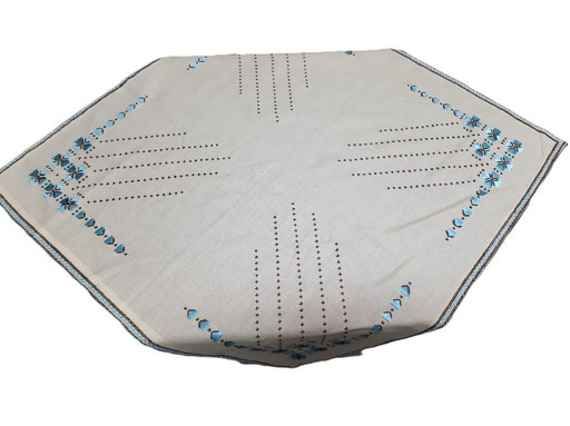 Vintage handbestickte Tischdecke 71 x 69 cm