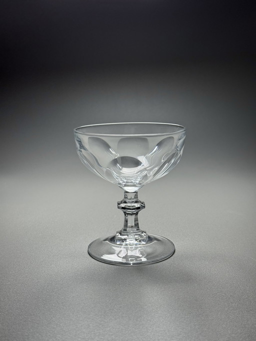 Set di 10 bicchieri da champagne in cristallo - Cristal d'Arques. Metà secolo