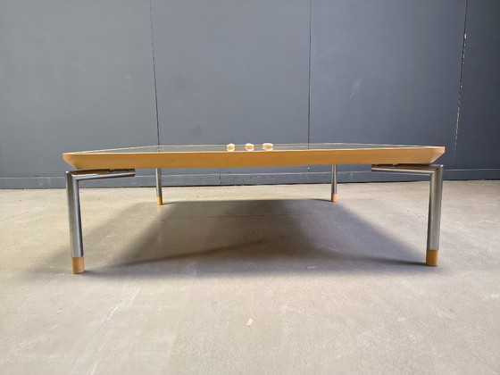 Image 1 of Table basse postmoderne en liège et verre, années 1980
