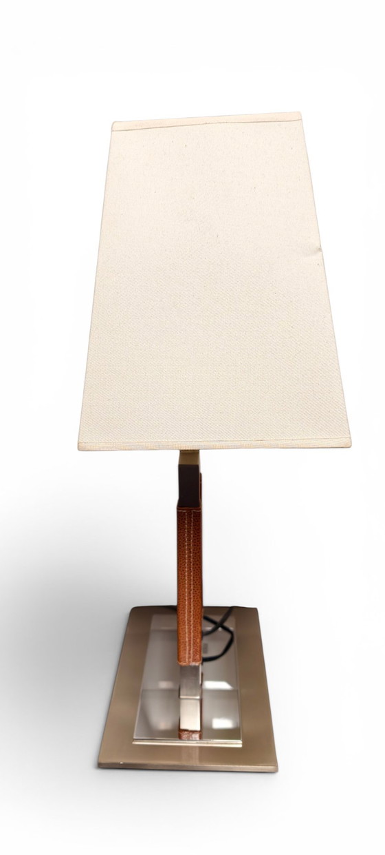Image 1 of Lampes de table design vintage Joana Bover EMA Cuir Nickel Barcelone