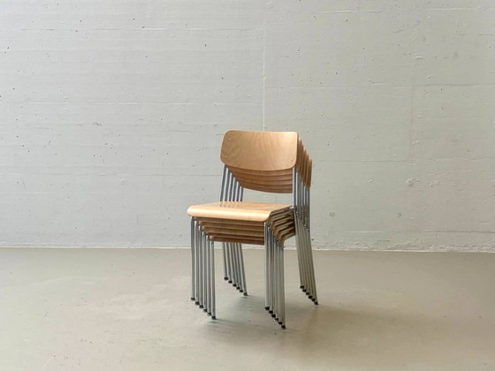 Stapelbare beukenhouten stoelen met chromen poten van Reinhard – Kuipstoelen (photo 17 of 18)