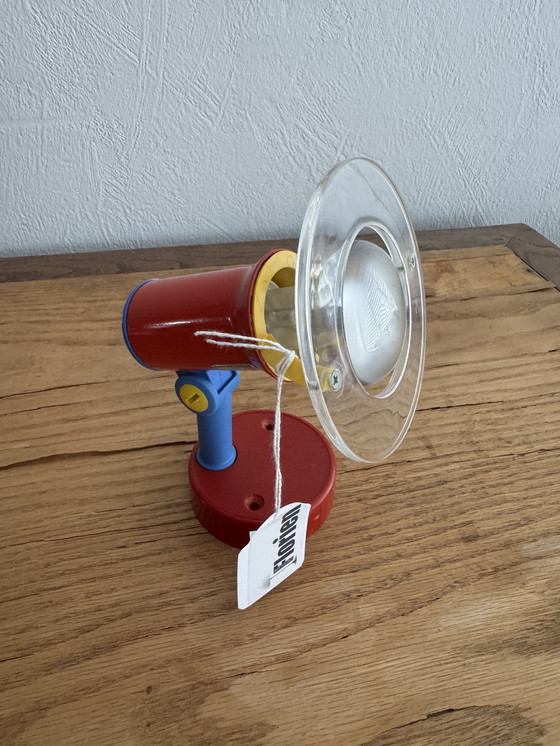 Image 1 of Vintage spotlight by Massive for IKEA in yellow/blue/red 80s.