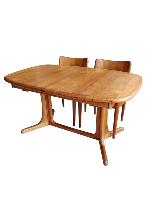 Vintage, Danish teak extendable oval dining table