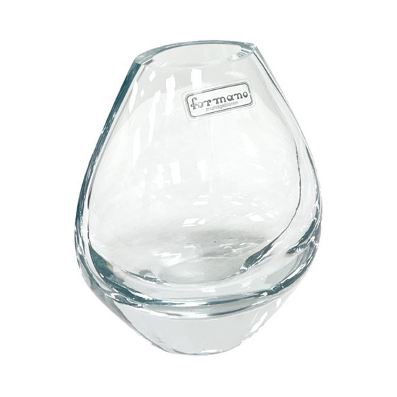 Image 1 of Hand-formed glass vase, minimalist design, Formano Germany, 1980s.