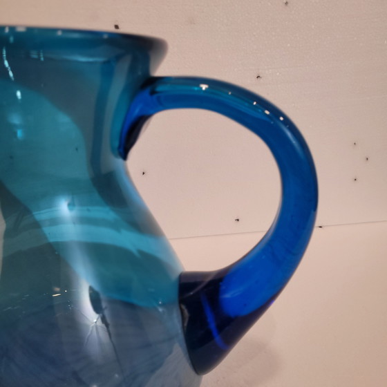 Image 1 of Jarra cristal soplado azul, 50’s - Italia