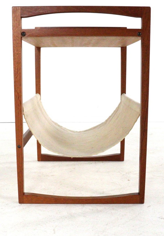 Kai Kristiansen Voor Sika Mobler Lectuurbak Magazijnhouder Tijdschriftenrek Vintage Deens – Canvas, Wood (photo 6 of 15)